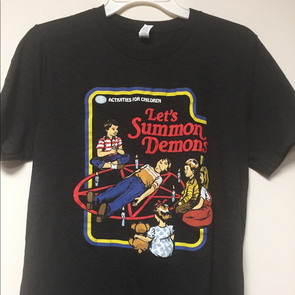 Charcoal grey let’s summon t shirt medium used